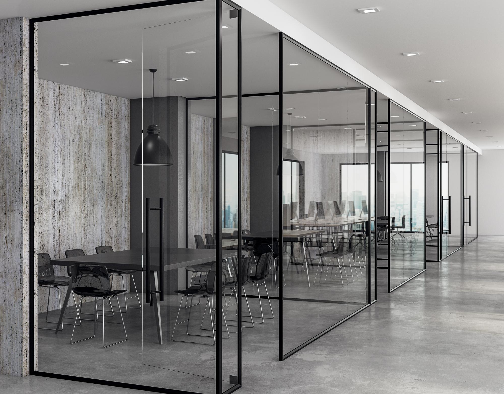 Loftowe szklane drzwi 